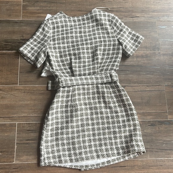 ZARA CUT OUT PLAID DRESS - Picture 5 of 15
